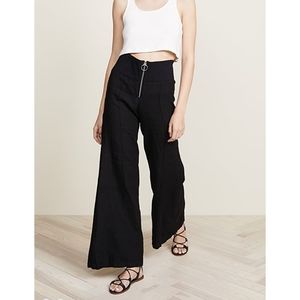 Enza Costa Linen Pintuck Wide Leg Pants